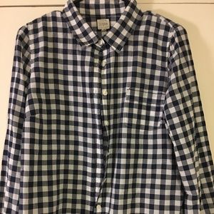 J Crew Black & White gingham button down